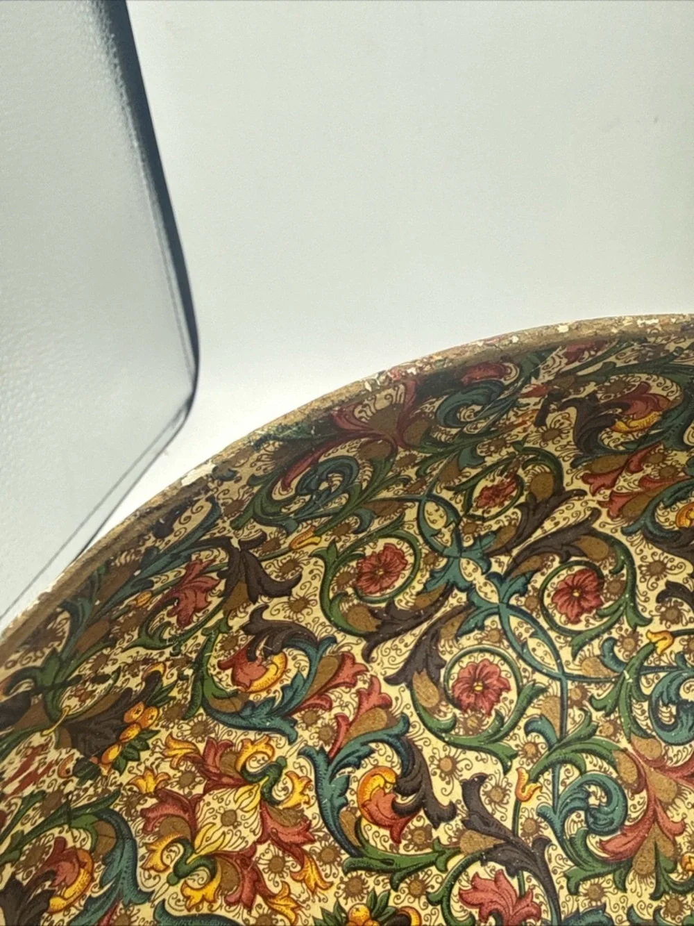 2 VTG MCM Viking Paper Mache Bowl Import Japan  Floral Pattern 9”